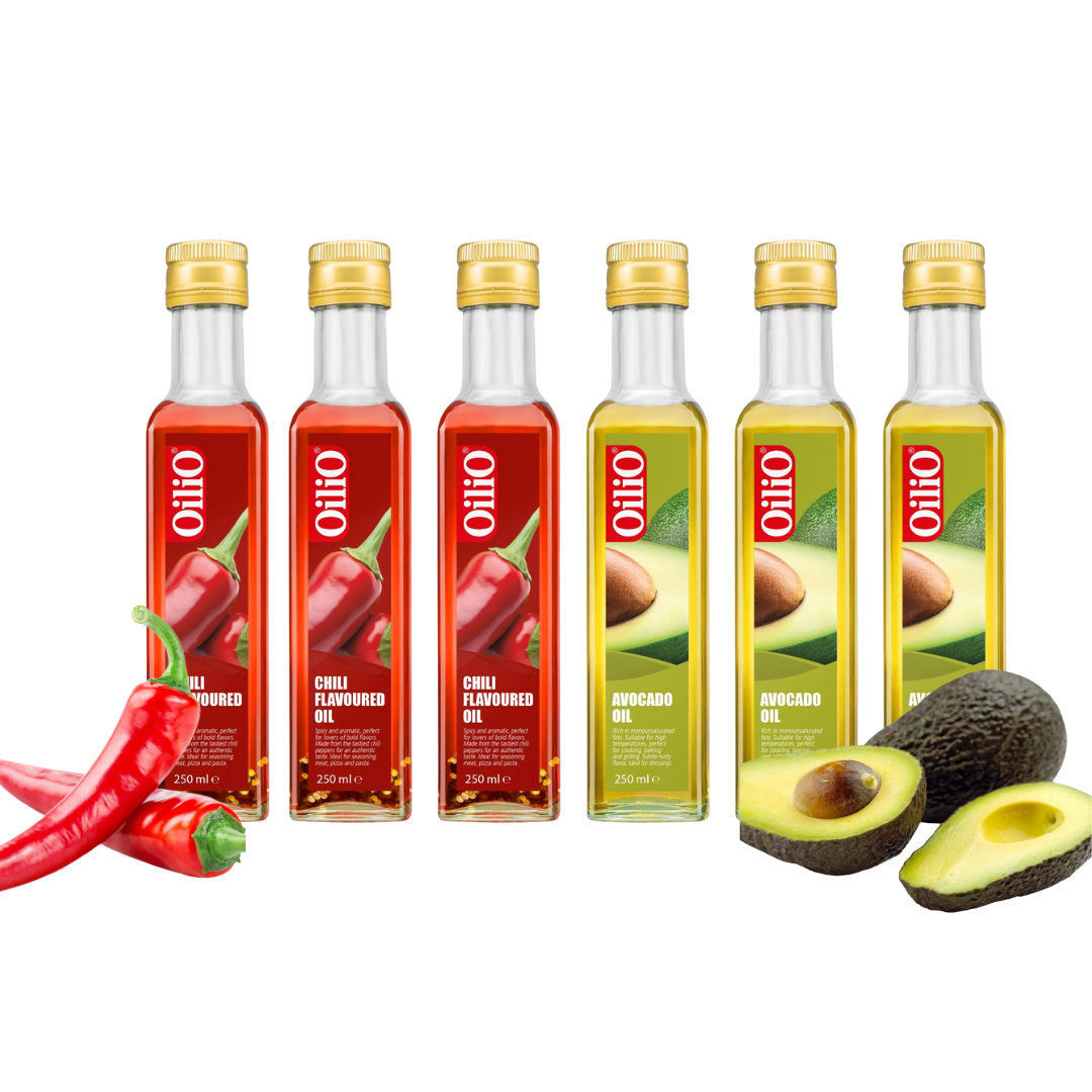 Oilio Duo – 3× Avocado & 3× Chili (6×250 ml)